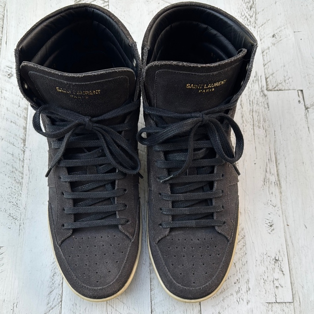 Saint Laurent Black High-Top Sneakers Sleek Minimalist Design